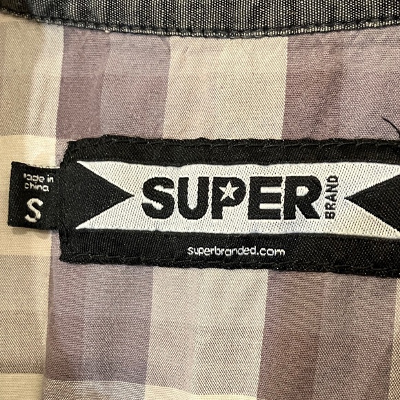 Super brand Men's size small Dark Gray Casual Button Down Shirt - Picture 2 of 14